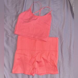 Peach Matching Workout Set